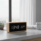 Réveil en Bois Élégant Affichage Température