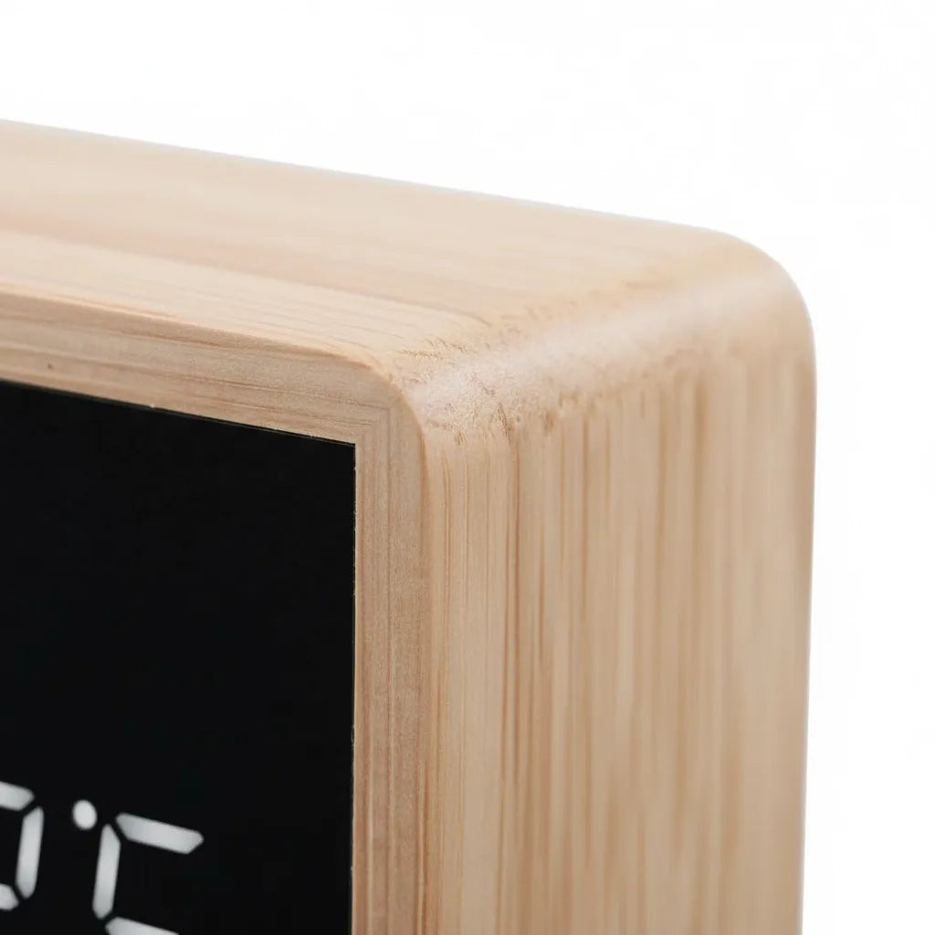 Réveil en Bois Élégant Affichage Température