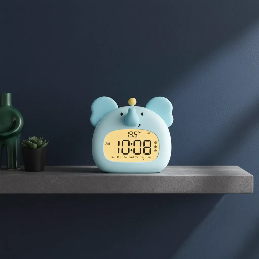 Réveil Enfant Éléphant Avec Veilleuse