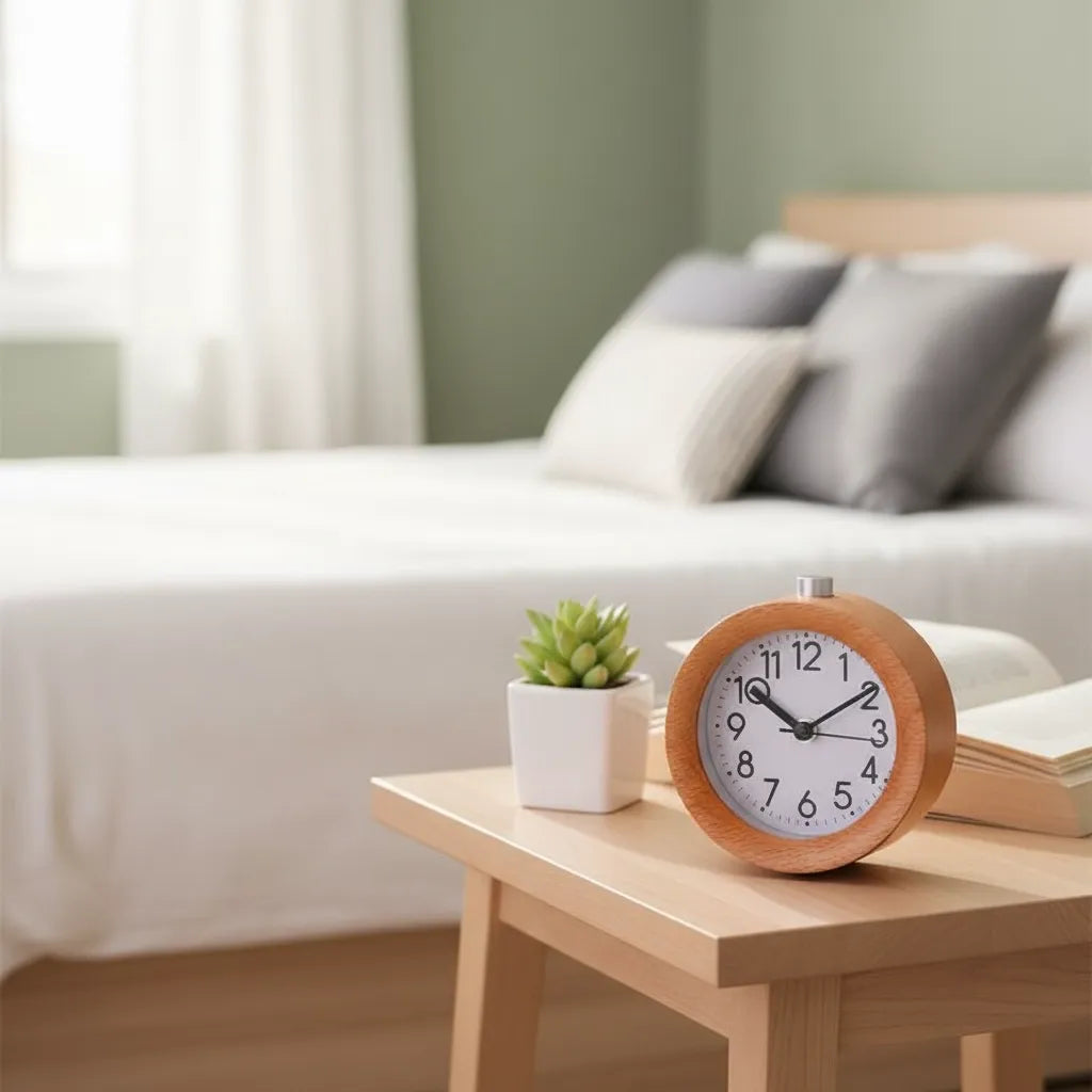 Réveil Horloge en Bois Silencieux