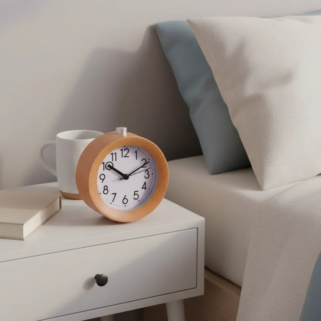 Réveil Horloge en Bois Silencieux