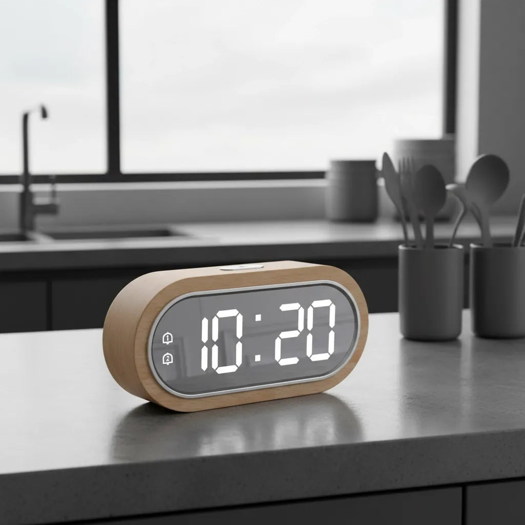Réveil LED en Bois