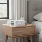 Réveil LED en Bois Blanc