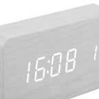 Réveil LED en Bois Blanc