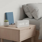 Réveil LED en Bois Blanc