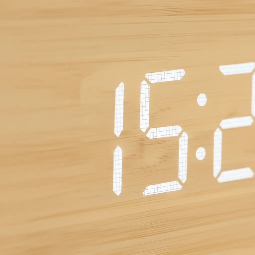 Réveil LED en Bois Naturel