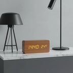 Réveil LED en Bois Naturel