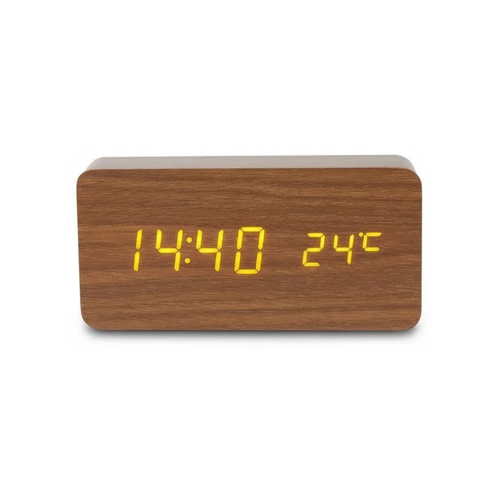 Réveil LED en Bois Naturel