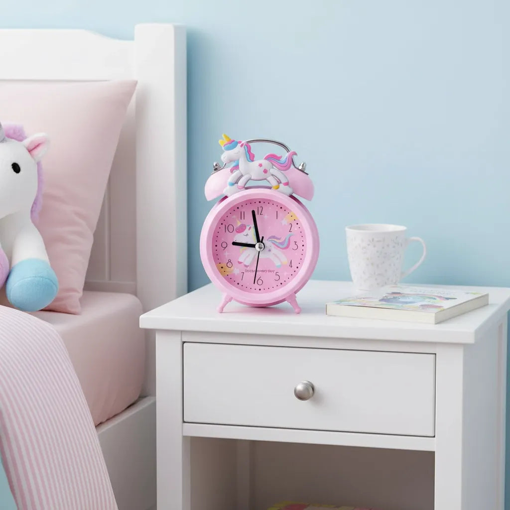 Réveil Licorne Lumineux Rose