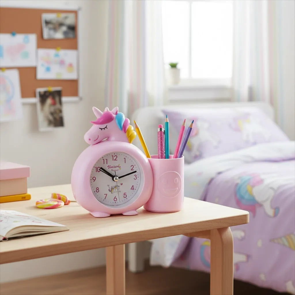 Réveil Licorne Pot à Crayon Multifonctionnel