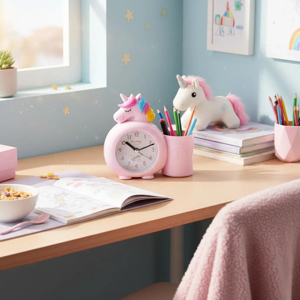 Réveil Licorne Pot à Crayon Multifonctionnel