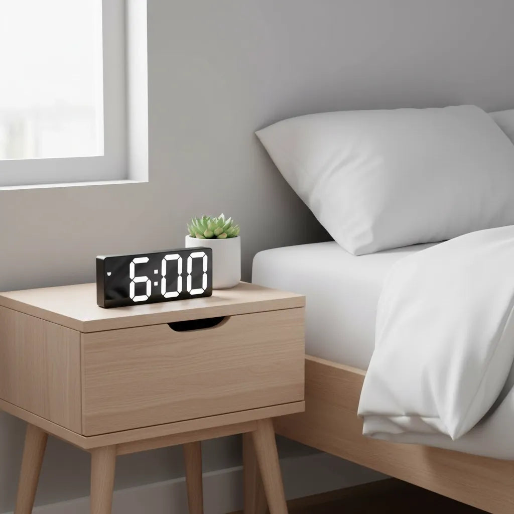 Réveil Lumineux Digital avec Grands Chiffres