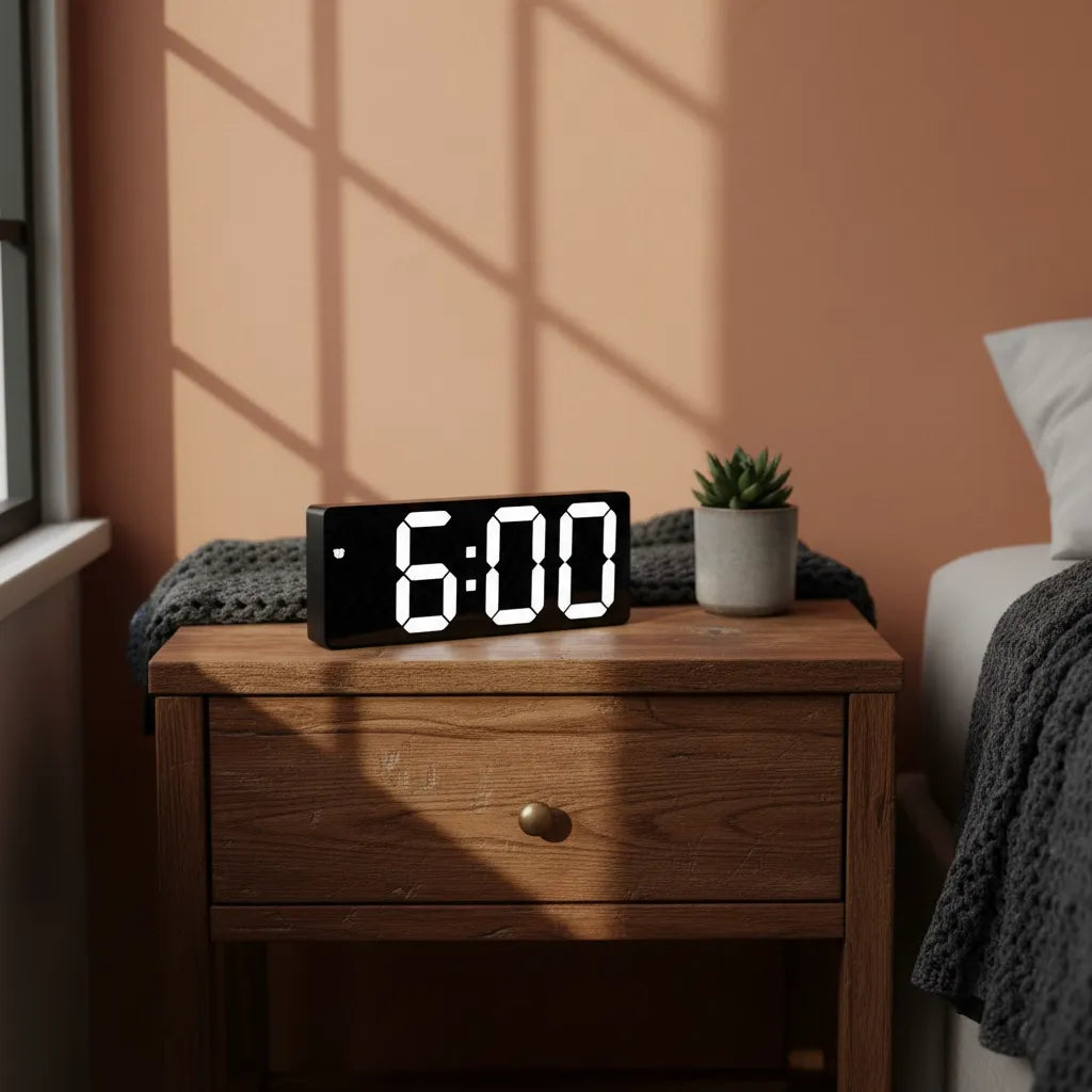 Réveil Lumineux Digital avec Grands Chiffres