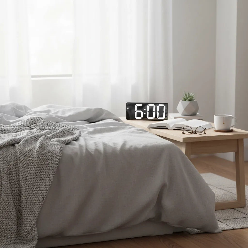 Réveil Lumineux Digital avec Grands Chiffres