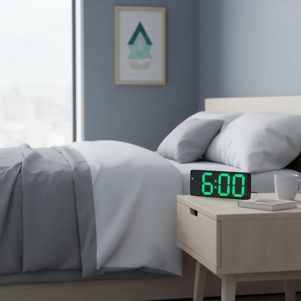 Réveil Lumineux Digital avec Grands Chiffres