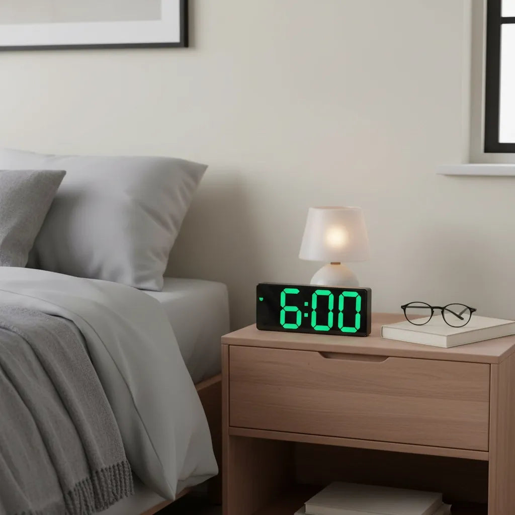 Réveil Lumineux Digital avec Grands Chiffres