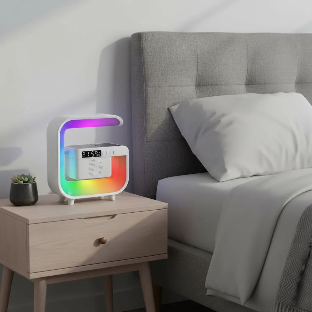 Réveil Luminothérapie Bluetooth Blanc