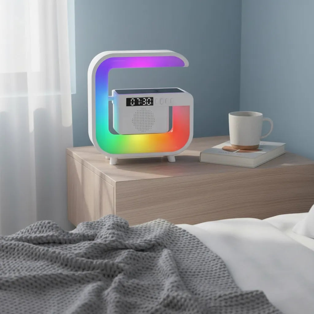 Réveil Luminothérapie Bluetooth Blanc