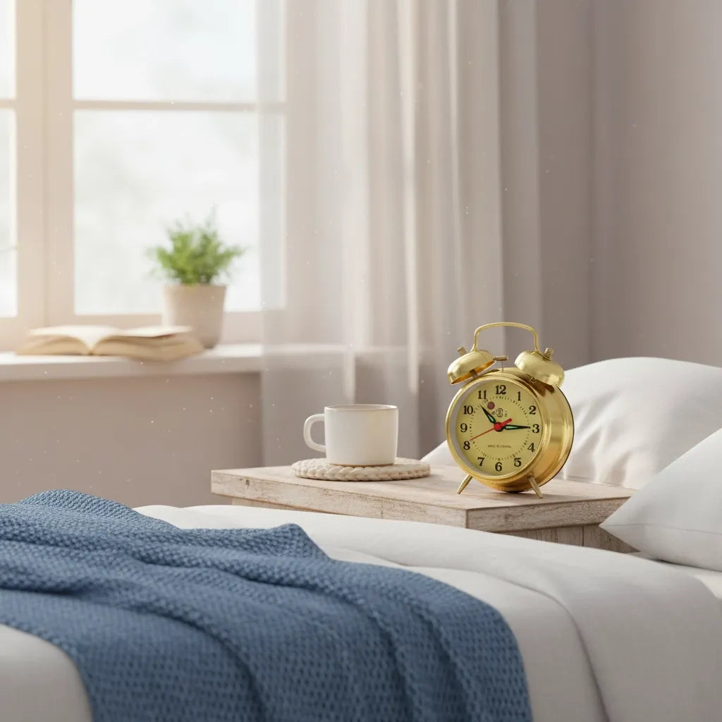 Réveil Mécanique Cloche Doré