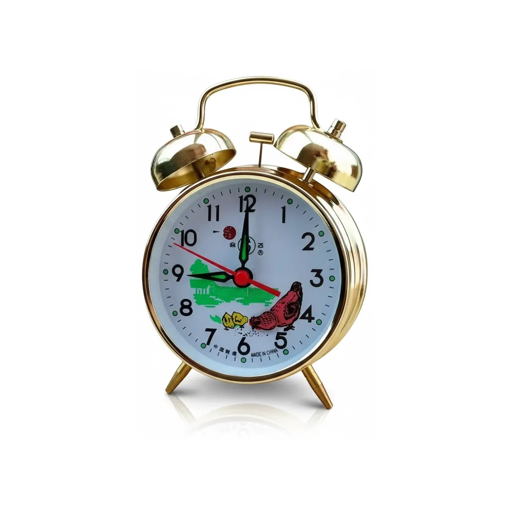 Réveil Mécanique Double Cloche Poussins