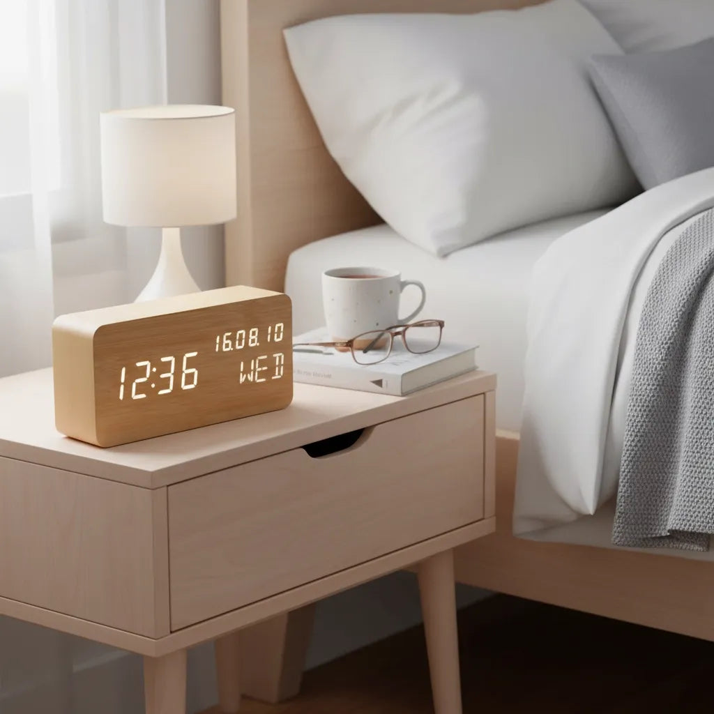 Réveil Moderne en Bois