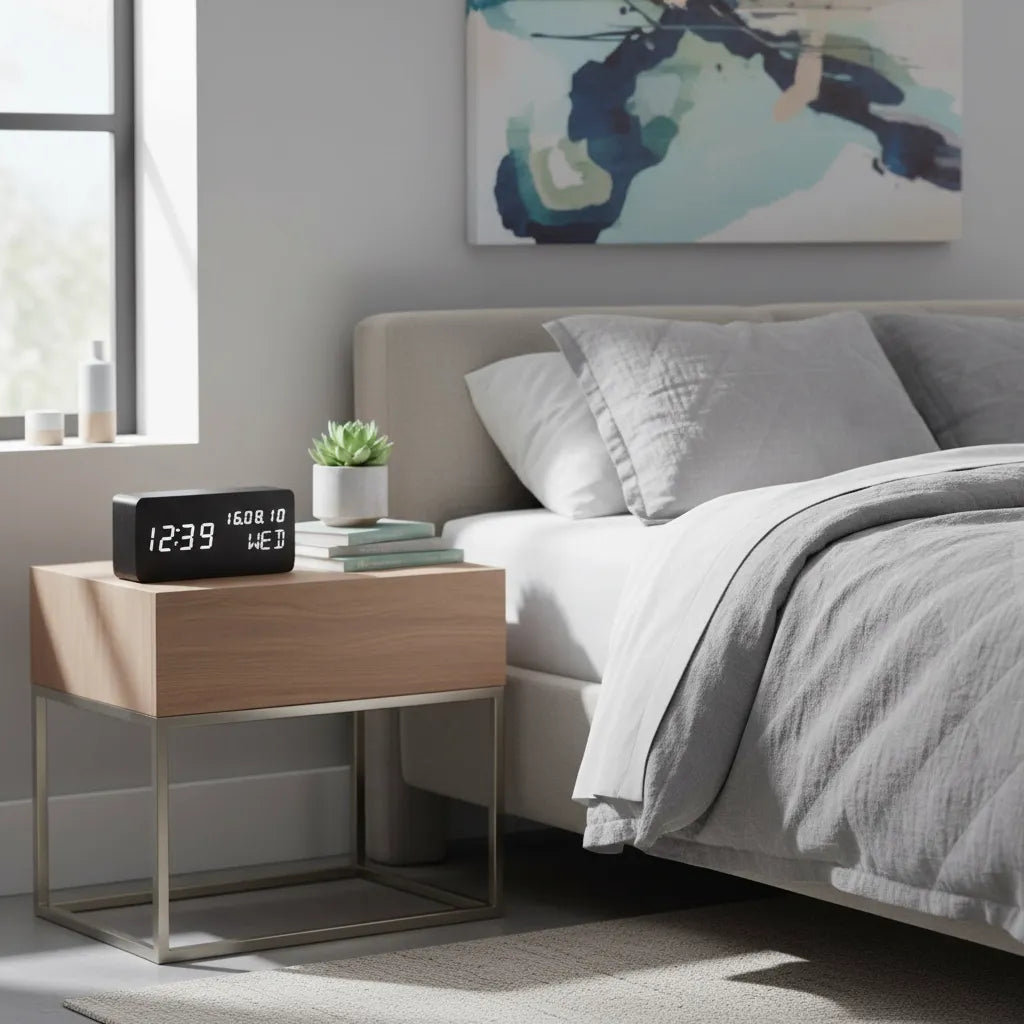 Réveil Moderne en Bois