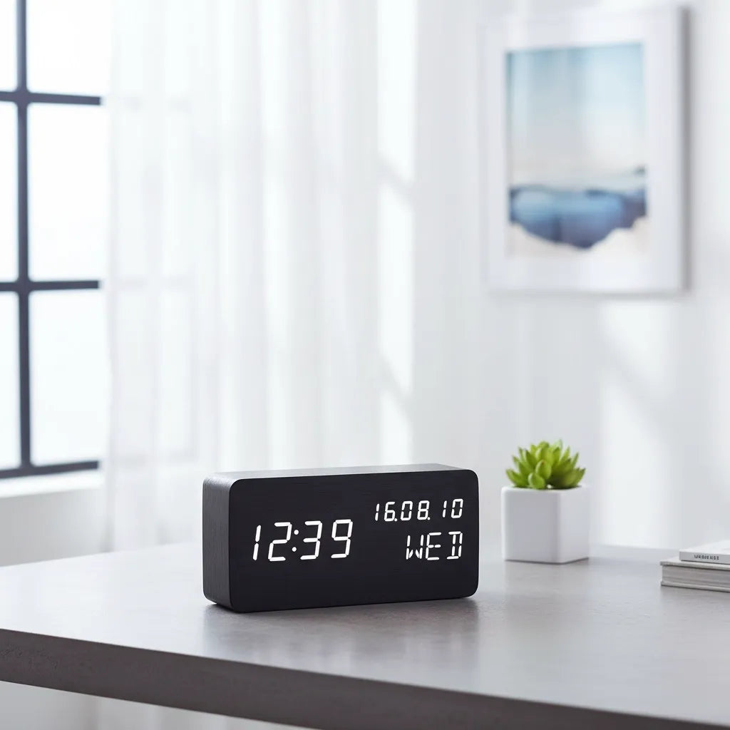 Réveil Moderne en Bois