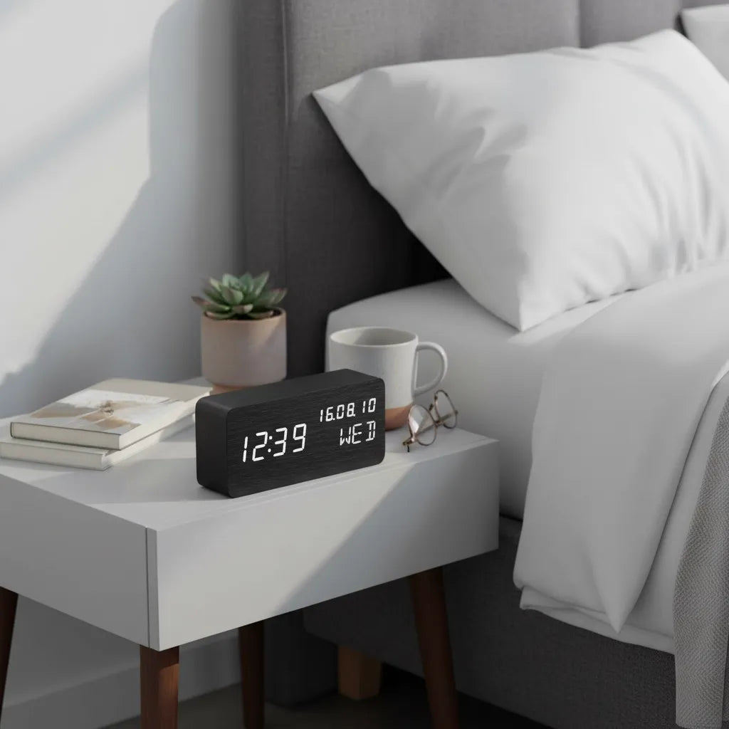 Réveil Moderne en Bois