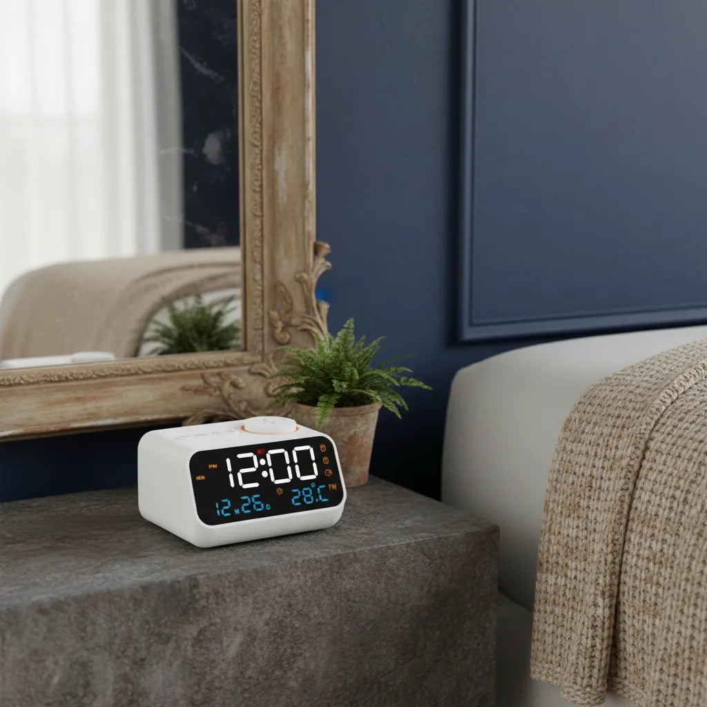 Réveil Numérique Batterie Avec Radio FM