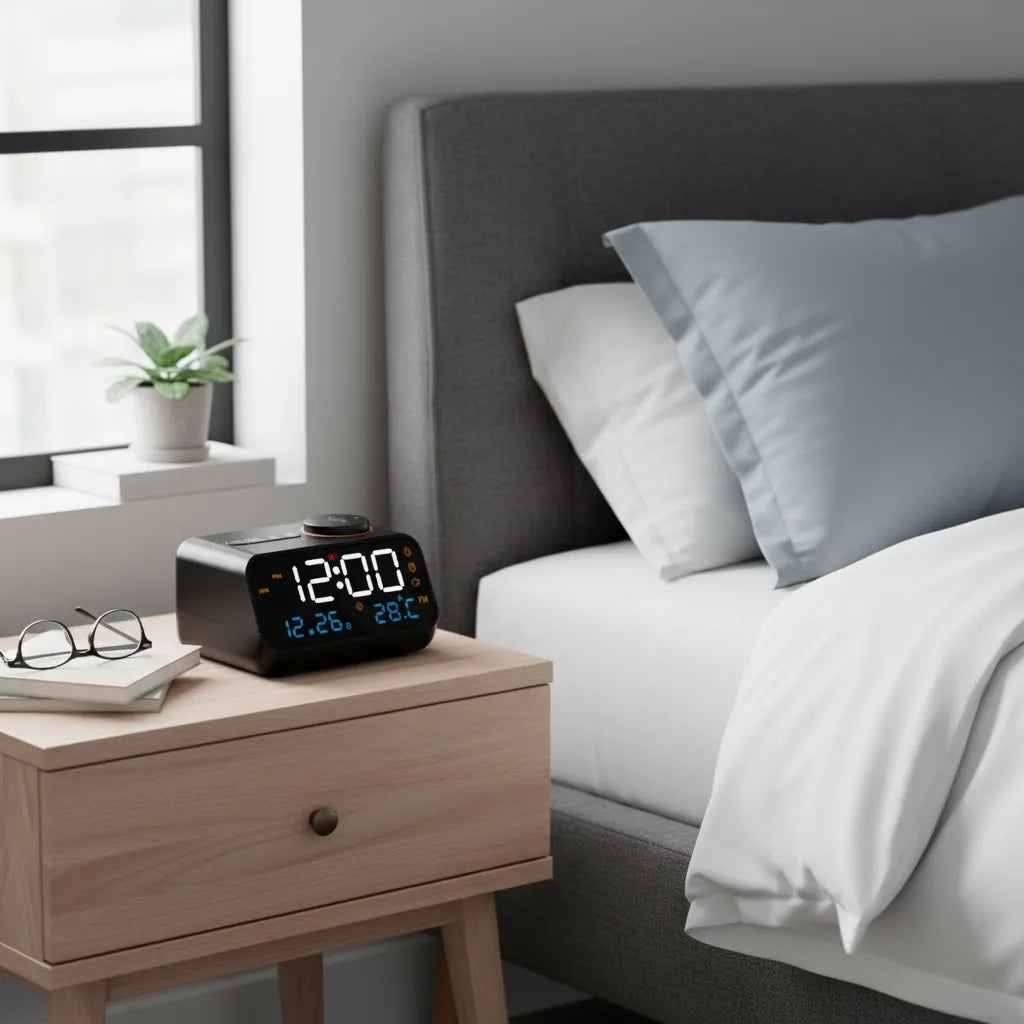 Réveil Numérique Batterie Avec Radio FM
