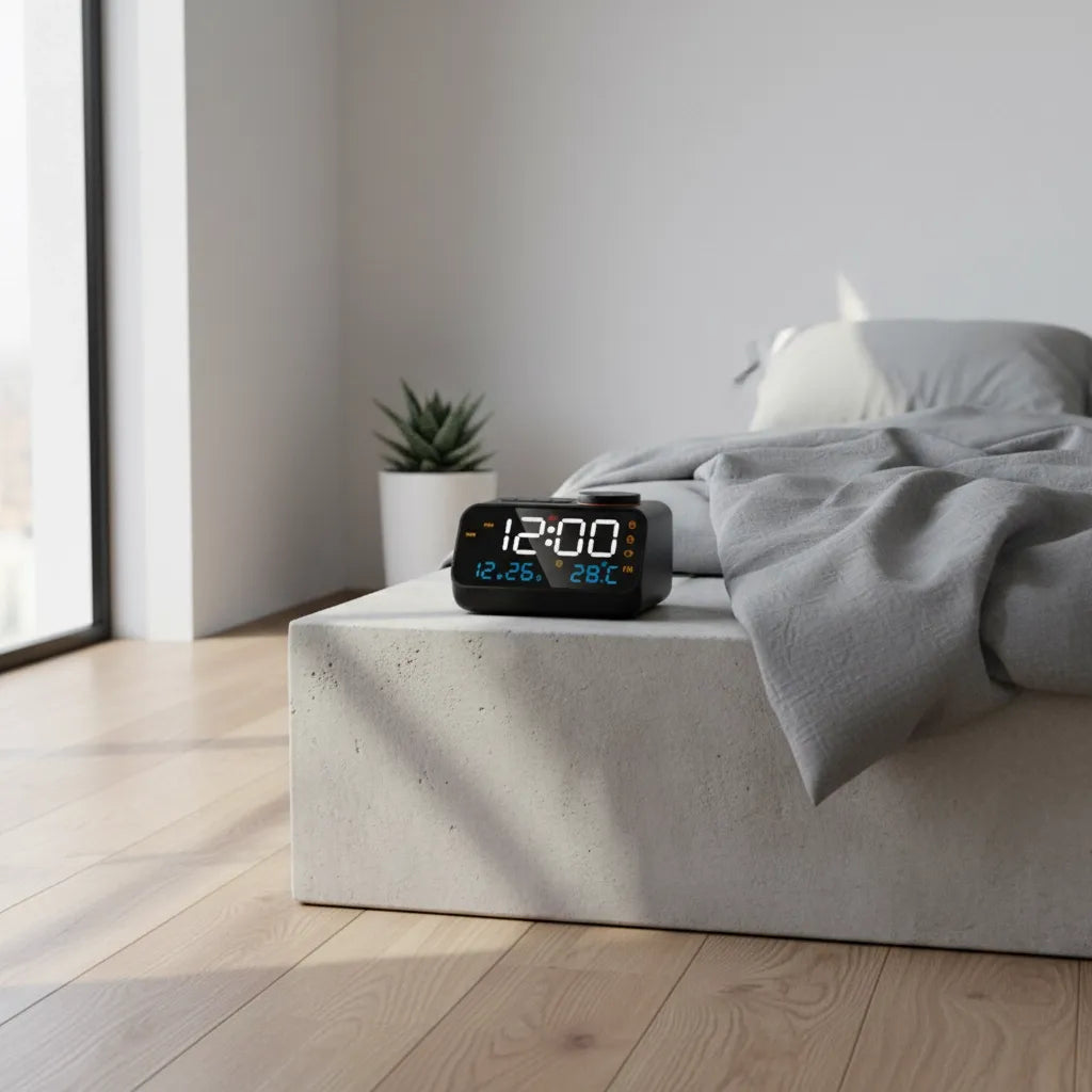 Réveil Numérique Batterie Avec Radio FM