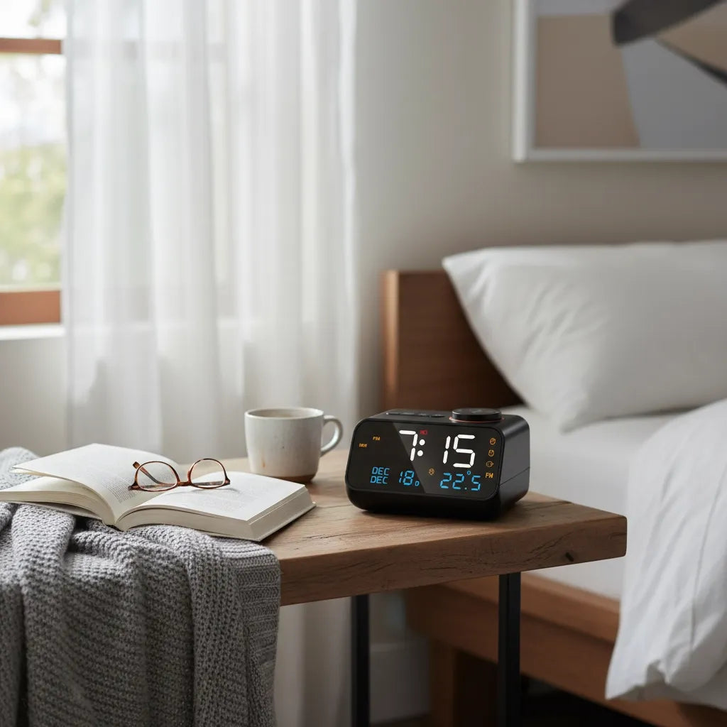 Réveil Numérique Batterie Avec Radio FM