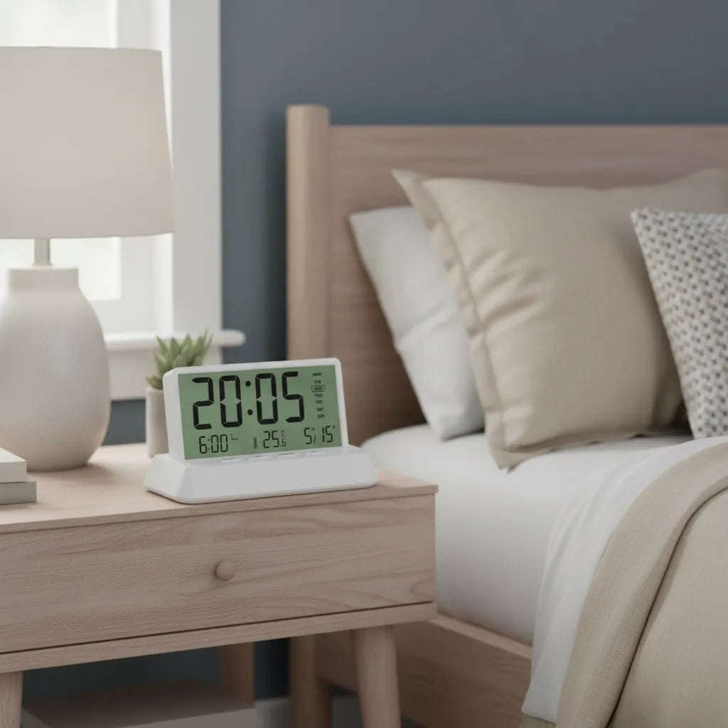 Réveil Numérique Bois Affichage Température