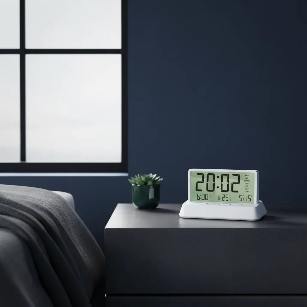 Réveil Numérique Bois Affichage Température