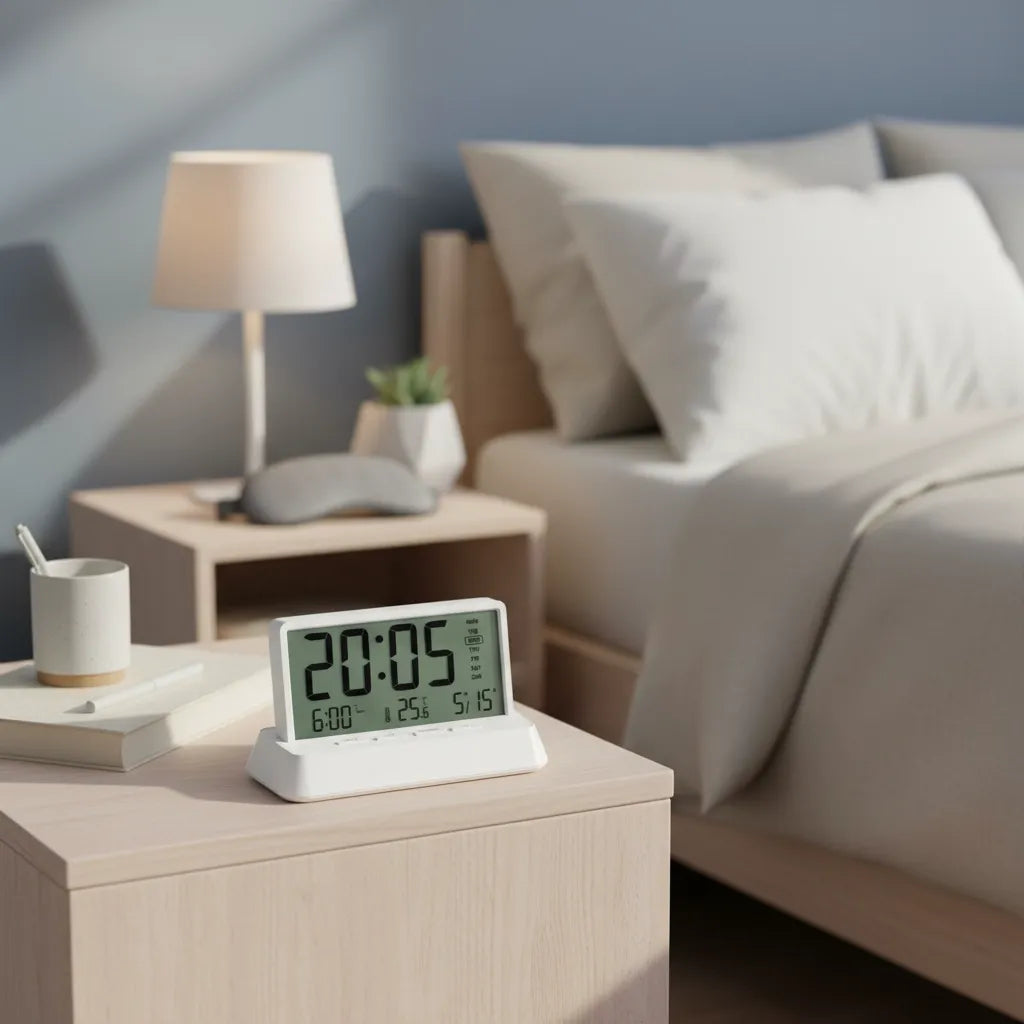 Réveil Numérique Bois Affichage Température