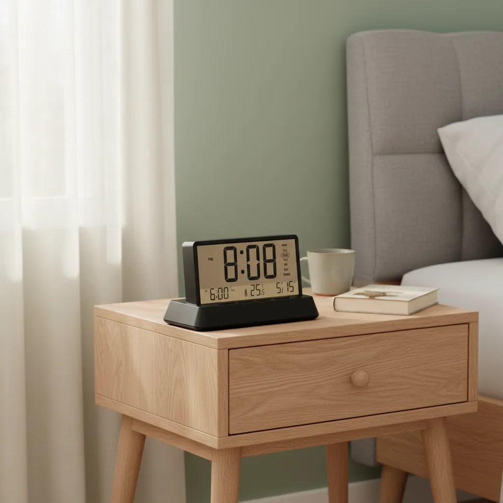 Réveil Numérique Bois Affichage Température