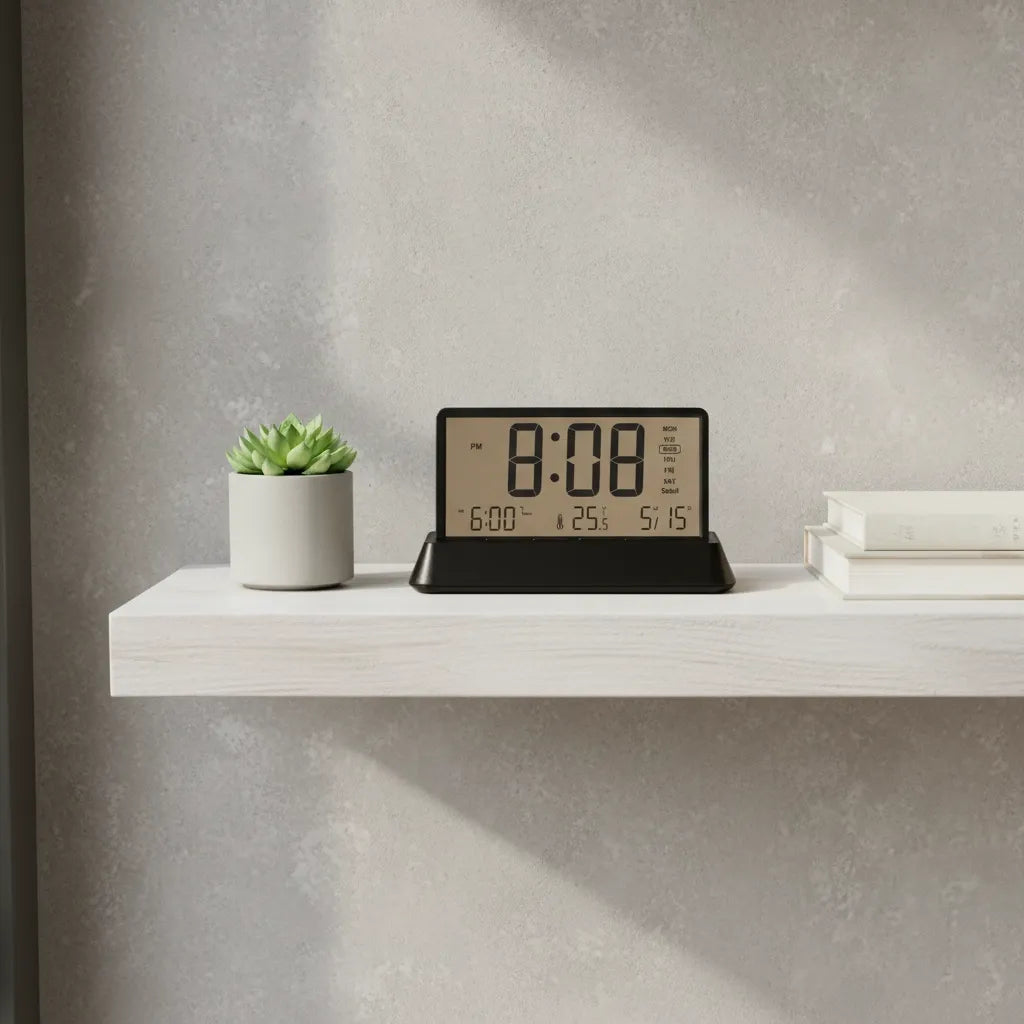 Réveil Numérique Bois Affichage Température