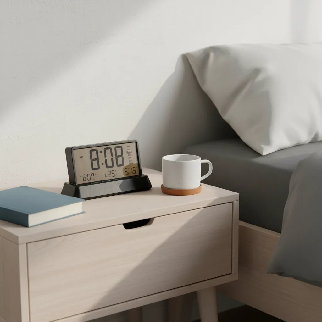 Réveil Numérique Bois Affichage Température