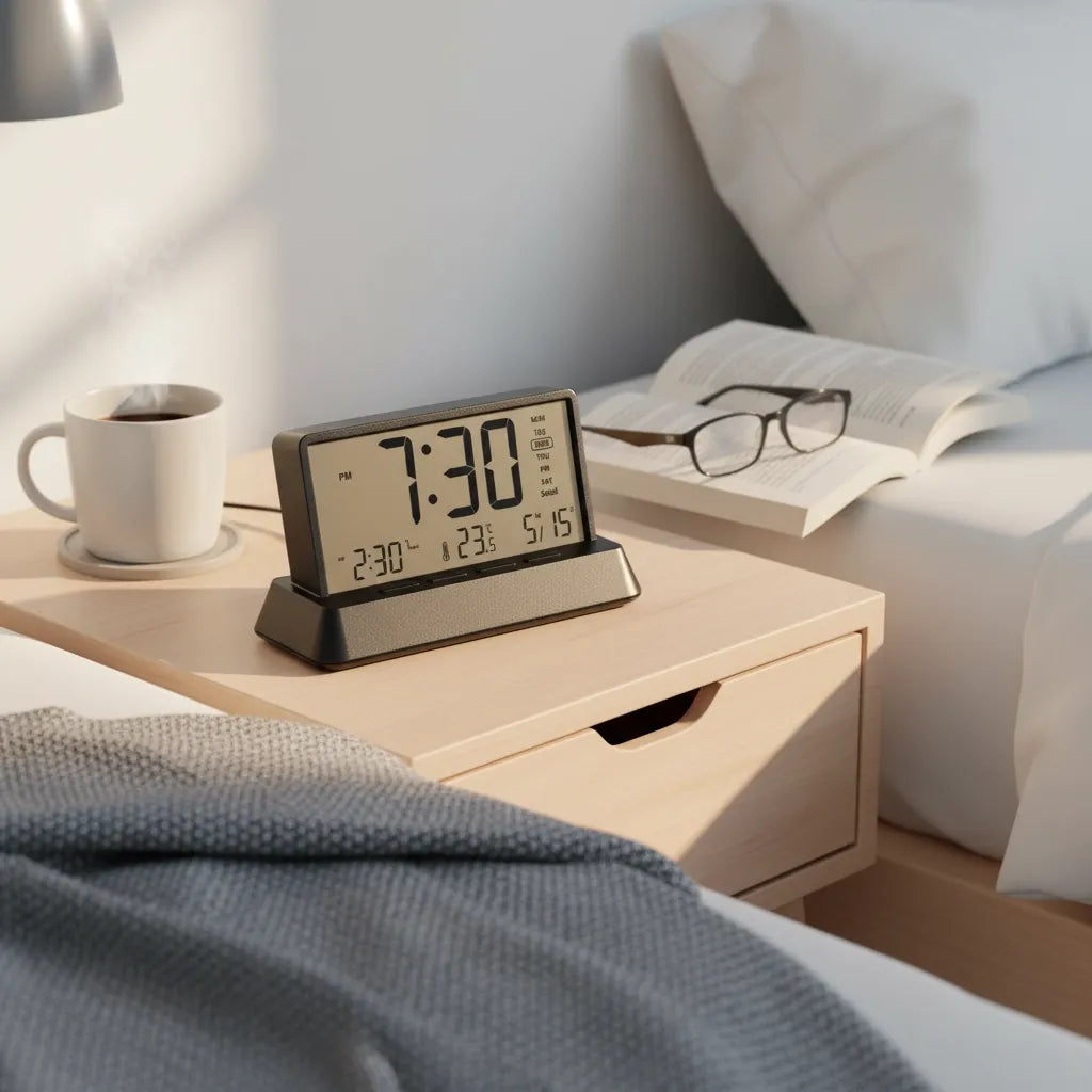 Réveil Numérique Bois Affichage Température