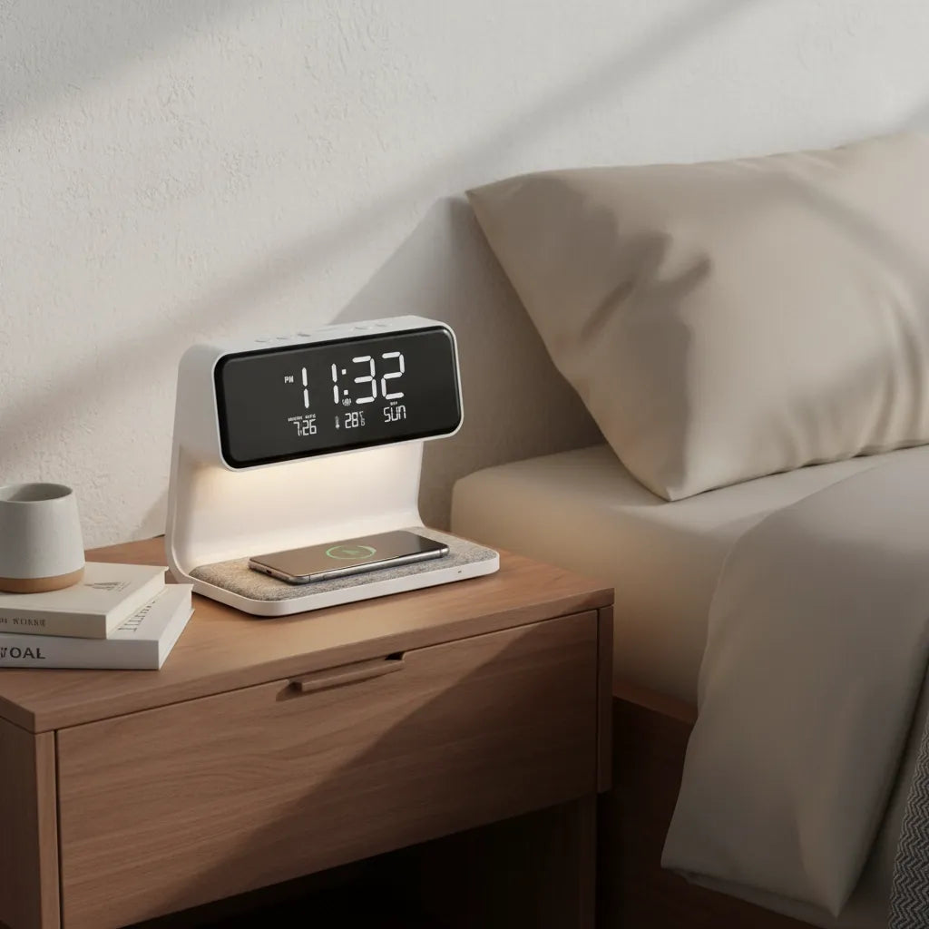 Réveil Numérique Chargeur Sans Fil Lampe