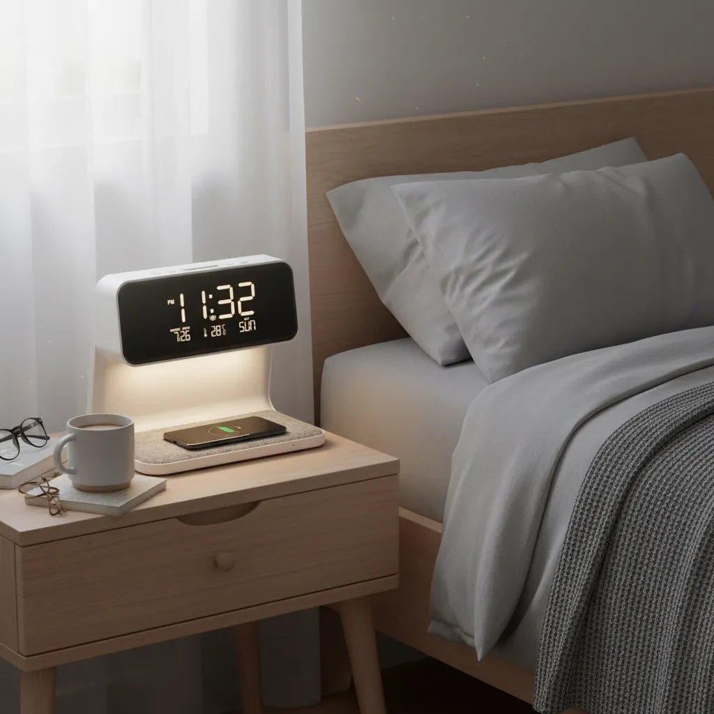 Réveil Numérique Chargeur Sans Fil Lampe