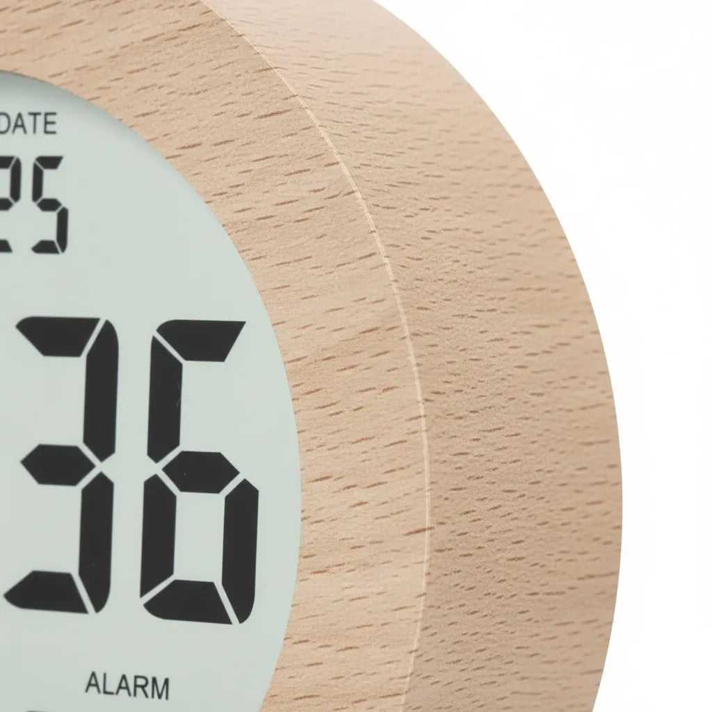 Réveil Numérique en Bois Élégant