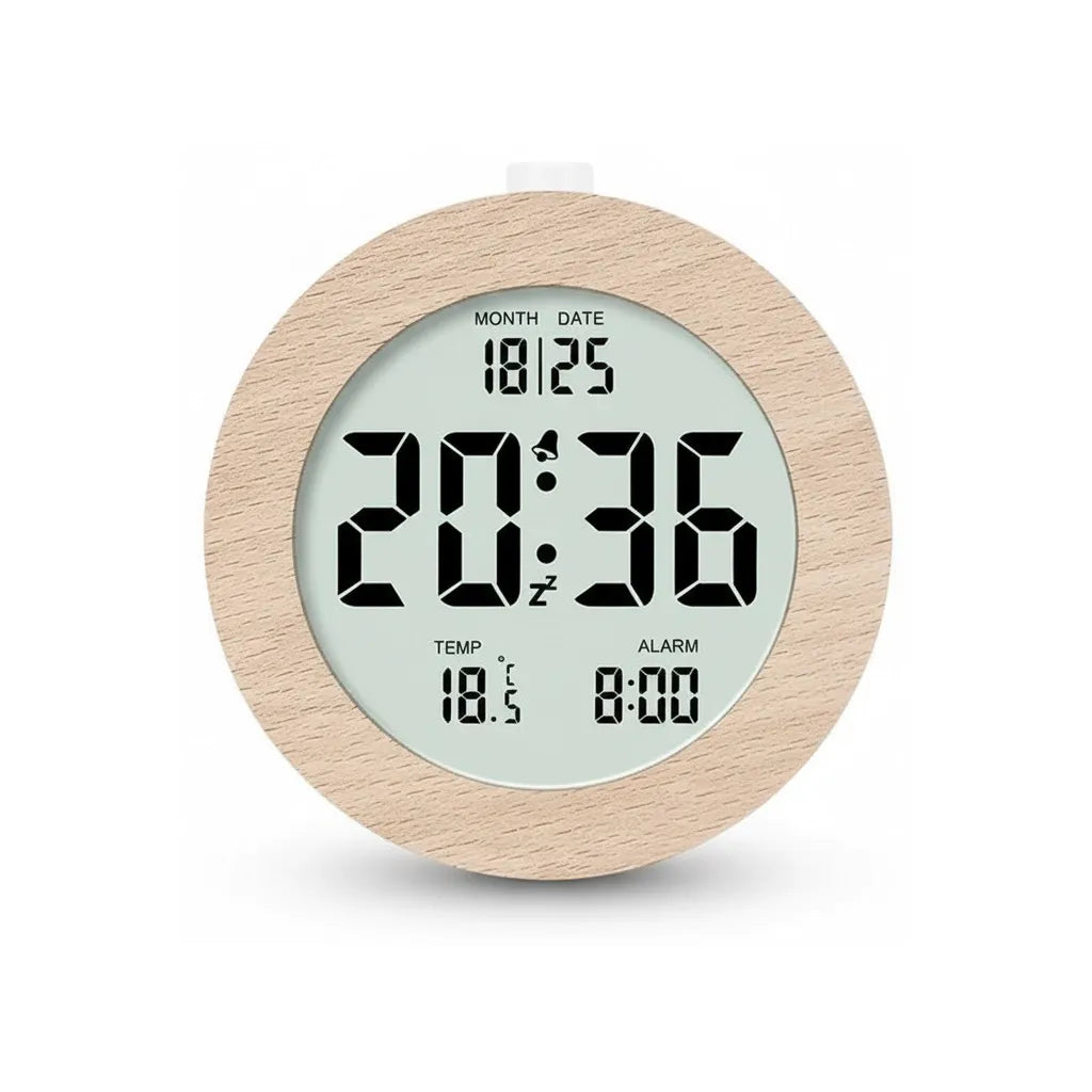 Réveil Numérique en Bois Élégant