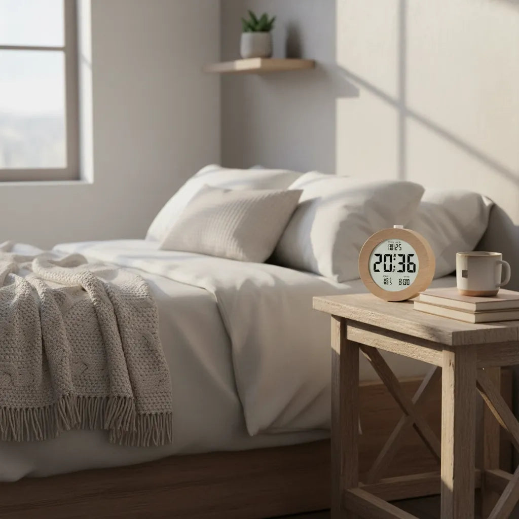 Réveil Numérique en Bois Élégant