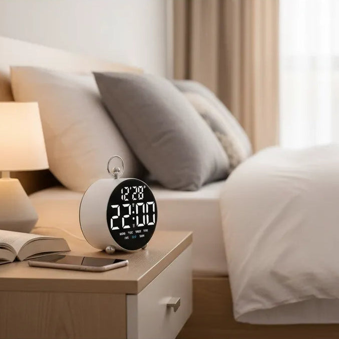 Réveil Numérique Moderne Avec Double Alarme
