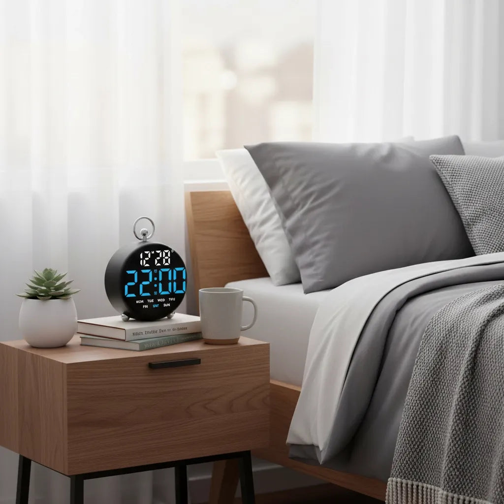 Réveil Numérique Moderne Avec Double Alarme