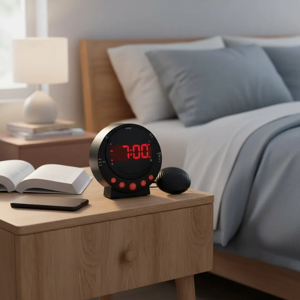 Réveil pour Sourd Avec Vibration Noir