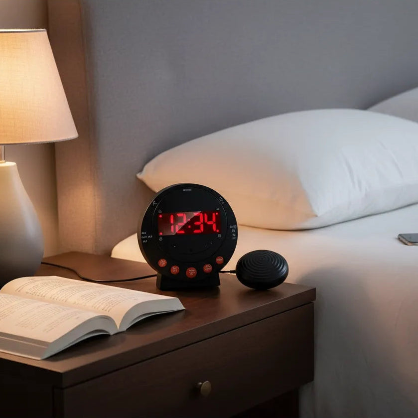 Réveil pour Sourd Avec Vibration Noir