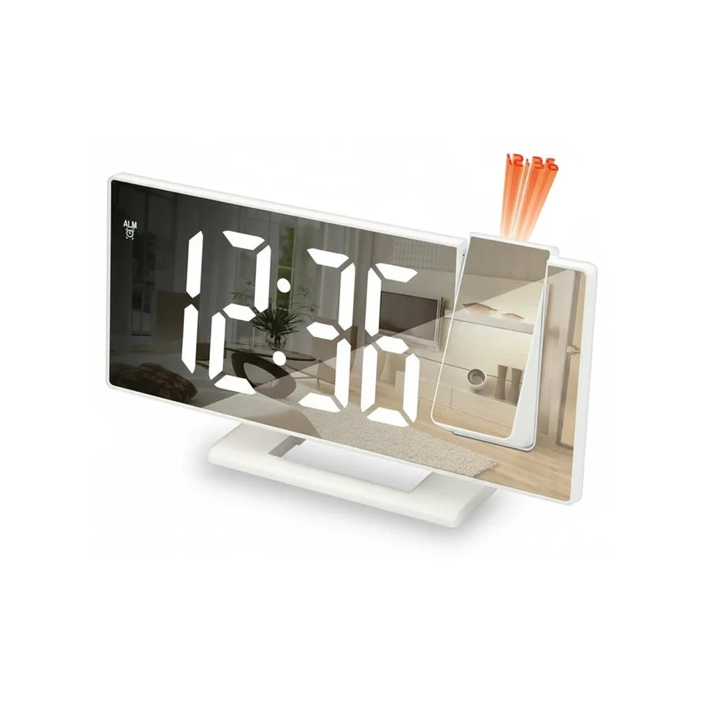 Réveil Projecteur à 180° Blanc