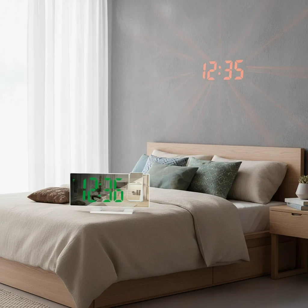 Réveil Projecteur à 180° Blanc